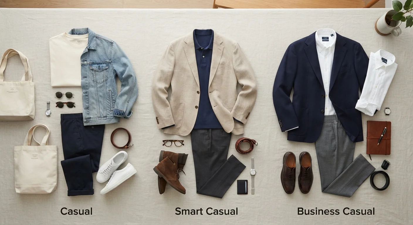 Dress Codes Decoded: Casual, Smart Casual, and Business Casual Side by Side