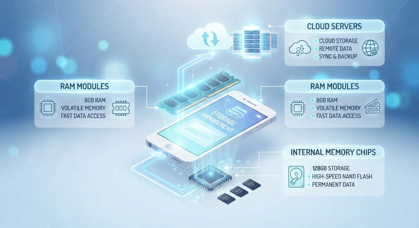 Mobile Storage Explained: Internal Memory, RAM, and Cloud — What Each One Does